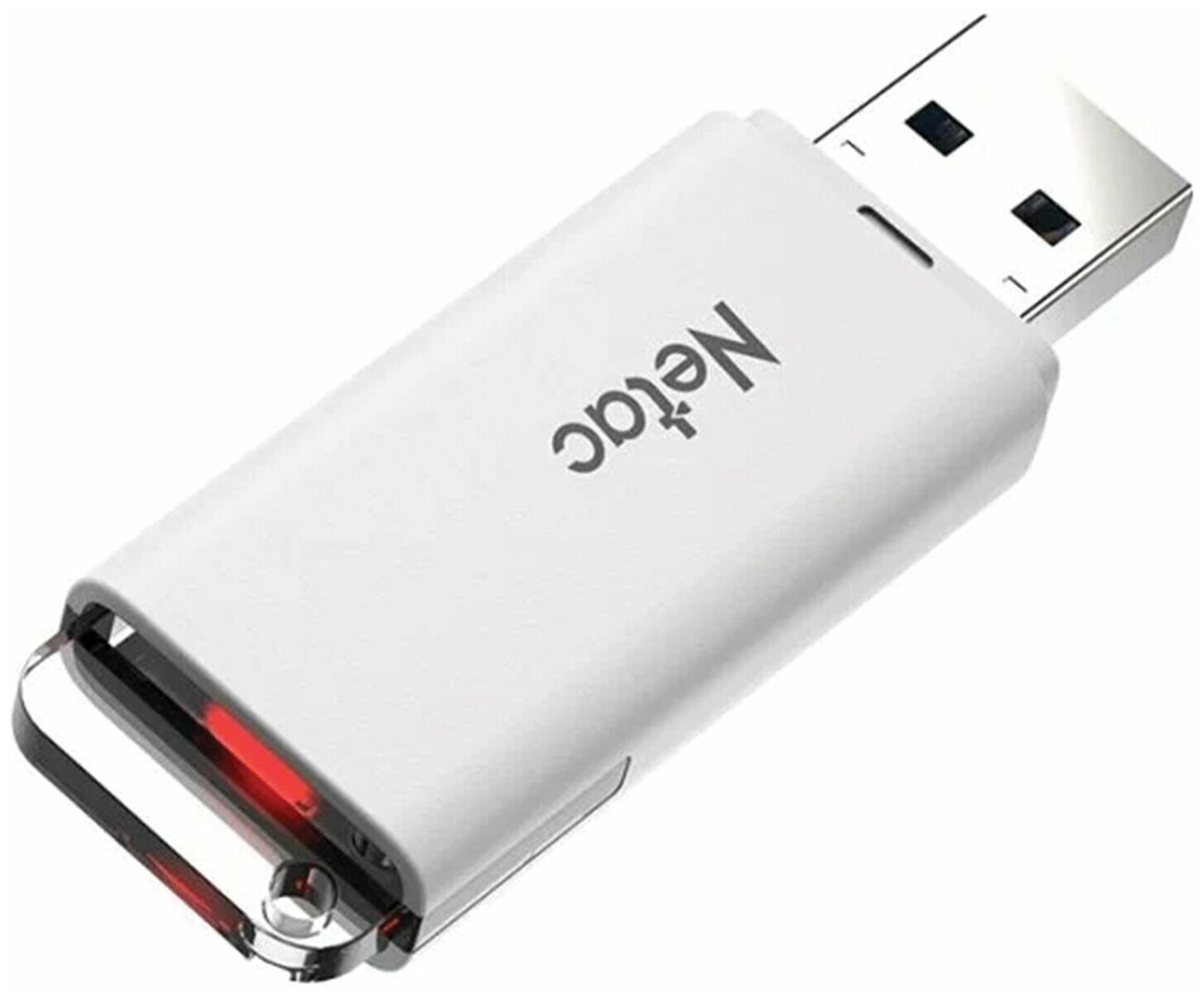Флешка Netac U185, 32 ГБ, USB 3.0, LED-индикатор, с колпачком, белая (NT03U185N-032G-32WH) — фото 1