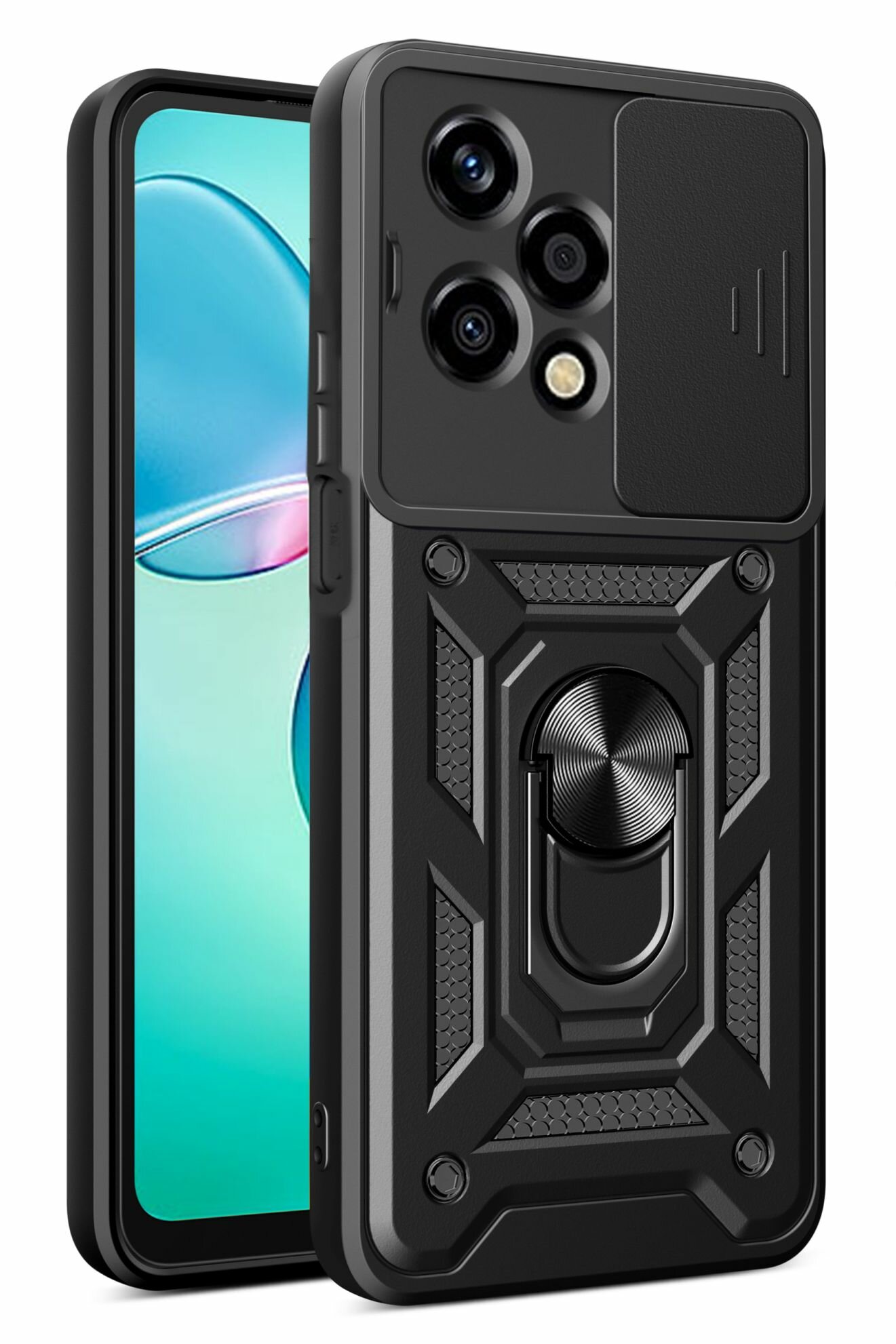 Чехол противоударный armors для Honor 200 Lite / Хонор 200 Лайт с защитой камеры (Черный)