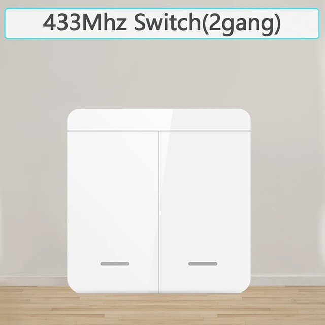 фото Умный выключатель на 2 кнопки с частотой 433МГц, 10А
