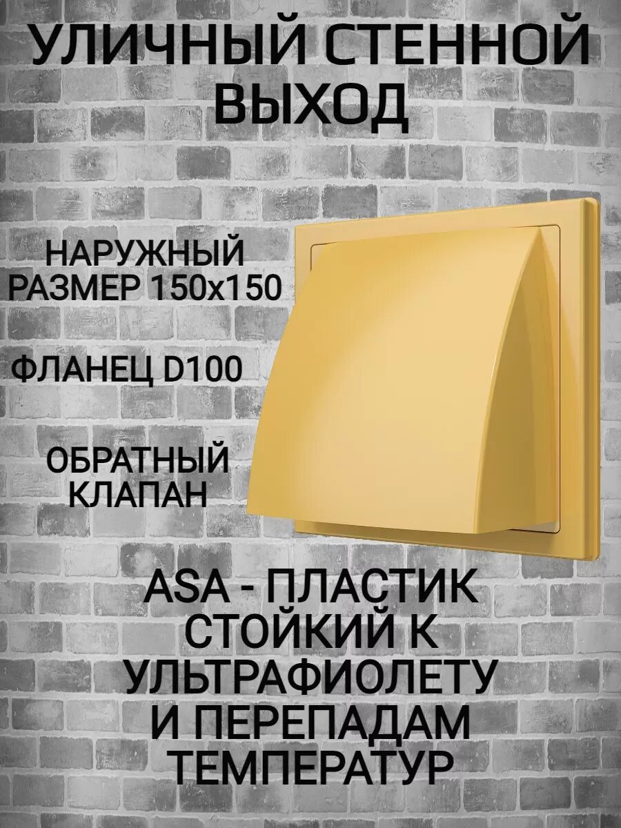 Выход стенной уличный Ф100 бежевый