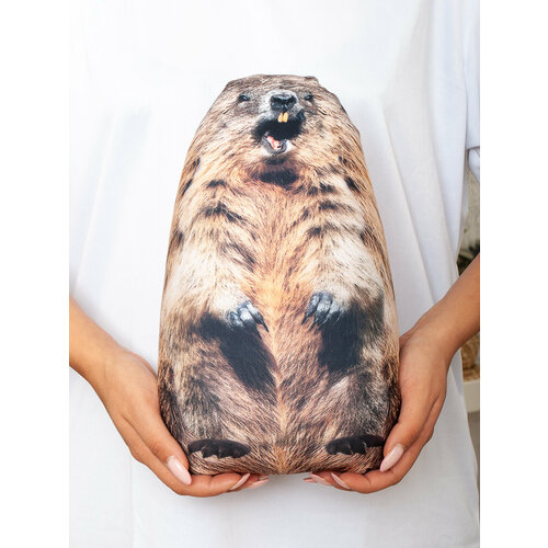 Реалистичная антистресс мини игрушка-подушка Сурок от бренда Нескучные вещи