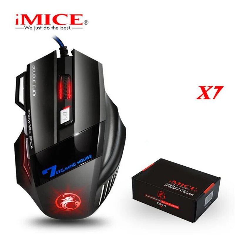 IMice X7 проводная игровая мышь Black