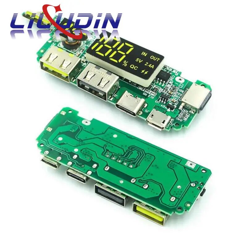 Светодиодный двойной USB 5 В 24 А Micro/Type-C USB мобильный внешний аккумулятор 18650 зарядный модуль литиевая батарея зарядное устройство плата защита цепи 5V 2.4A