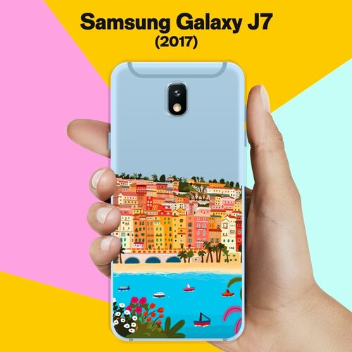 жидкий чехол с блестками на гребне волны 2 на samsung galaxy j7 2017 самсунг галакси джей 7 2017 Силиконовый чехол на Samsung Galaxy J7 (2017) Пляж / для Самсунг Галакси Джей 7 2017