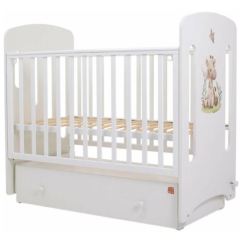 фото Кровать детская 120*60 каролина (арт.82) мдф маятник малыши белый топотушки