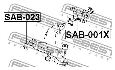 Сайлентблок передний переднего рычага Febest SAB-023