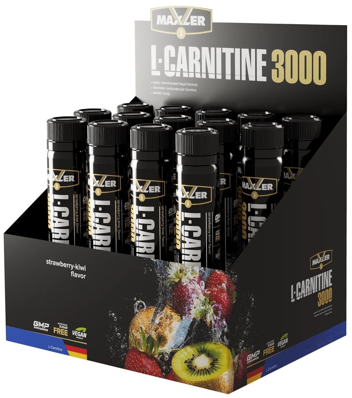 MAXLER EU L-Carnitine 3000 14x25ml (Strawberry Kiwi Flavor)