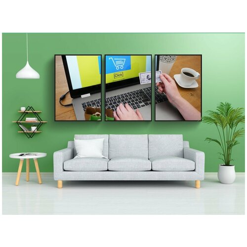 фото Набор модулных постеров для интерьера "интернет-магазин, кредитная карта, онлайн" 60x90 см. в тубусе, без рамки lotsprints