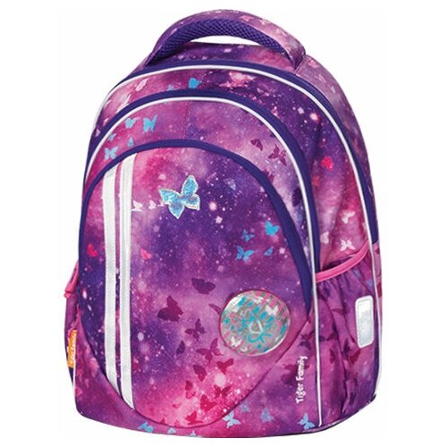 фото Рюкзак tiger family школьный, champ, с ортопедической спинкой, "glittery night", 39х30х19 см, 270218
