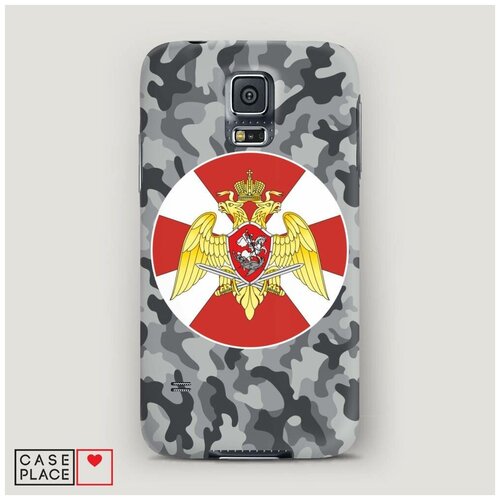 фото Чехол пластиковый samsung galaxy s5 росгвардия серый камуфляж case place