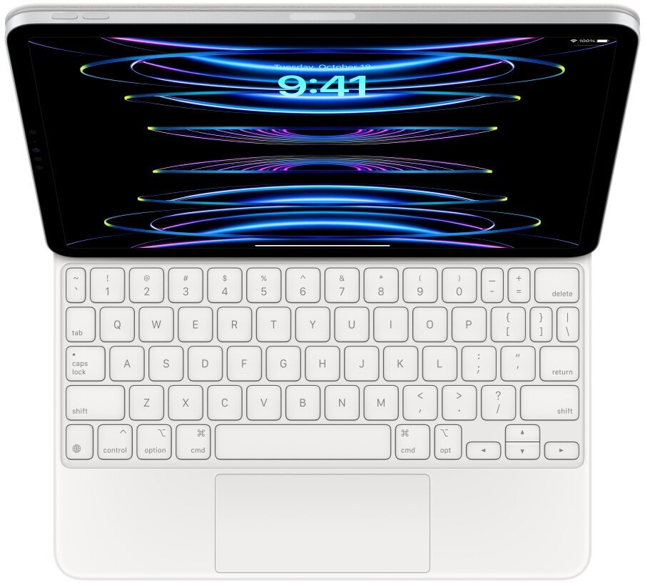 Чехол-клавиатура Apple Magic Keyboard для iPad Pro 12.9 (2020-2022) White (MJQL3) кириллица (лазерная гравировка) + QWERTY