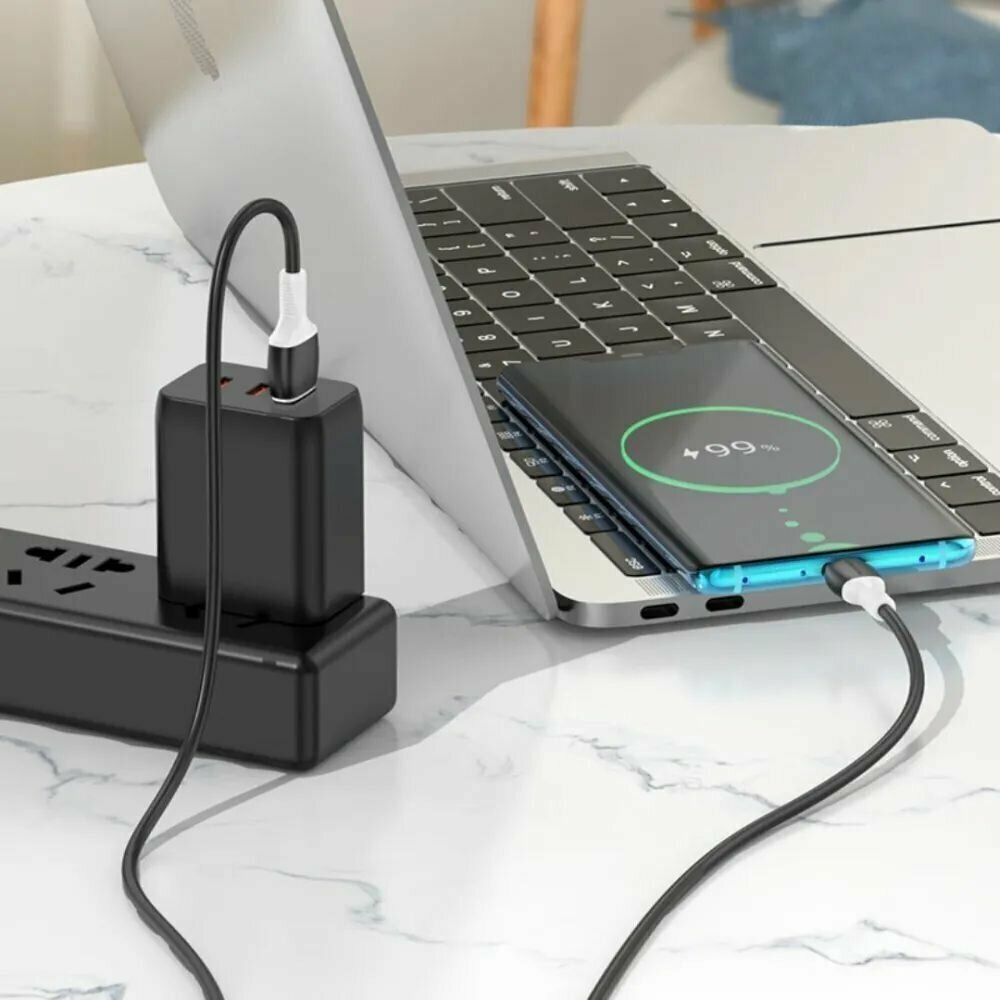 Аксессуар Borofone BX84 Rise USB-C - Type-C 60W 1m Black 6974443386820