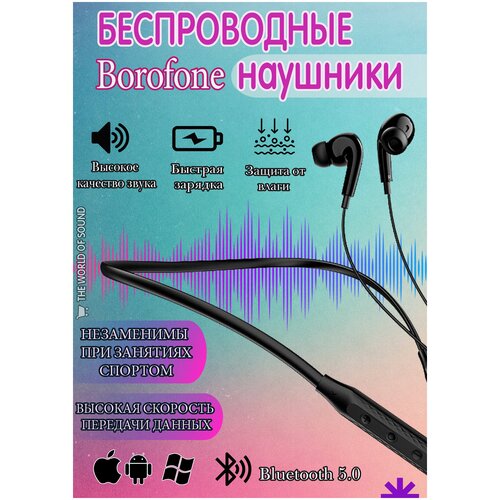Спортивные наушники FOR ACTIVE PEOPLE Мощные динамики Bluetooth наушники Borofone BE 45 123000₽