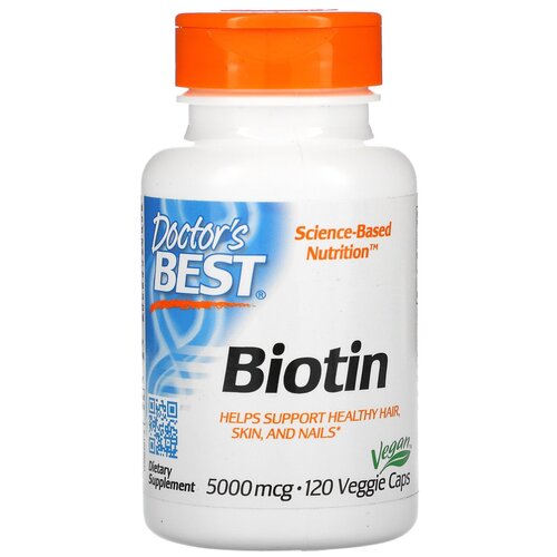 Капсулы Doctor's Best Biotin 5000 мкг вег., 100 г, 5000 мкг, 120 шт.