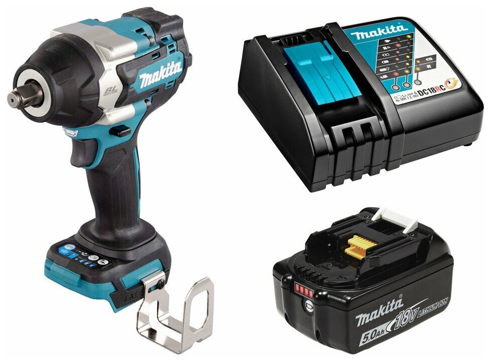 Гайковерт аккумуляторный 18В 700Нм - 1/2" Makita DTW700 Li-Ion 1x5Ач, з/у DTW700RT