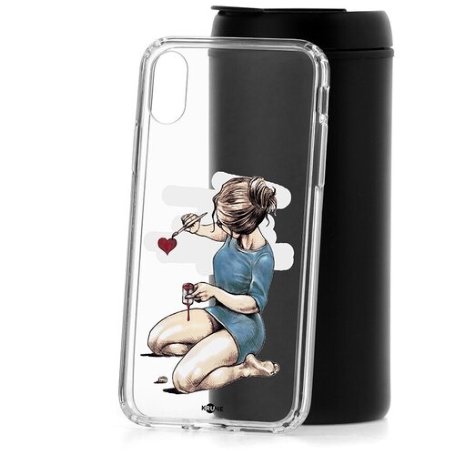 фото Чехол на айфон x kruche print рисуя любовь кruче