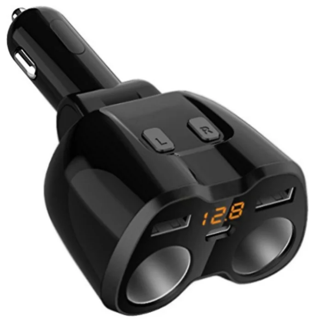 Авто-разветвитель прикуривателя Eplutus FC-223, 2 12V, 2 USB, 1 Type-C