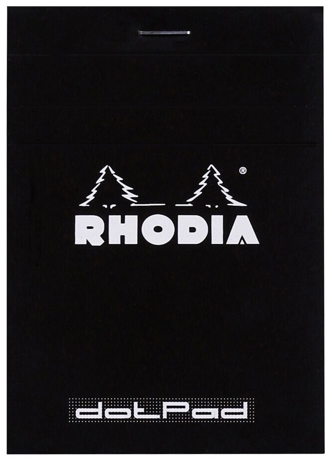 Блокнот Rhodia dotPad №12, 8,5х12 см, точка, 80 г, черный, 2 ш./уп.