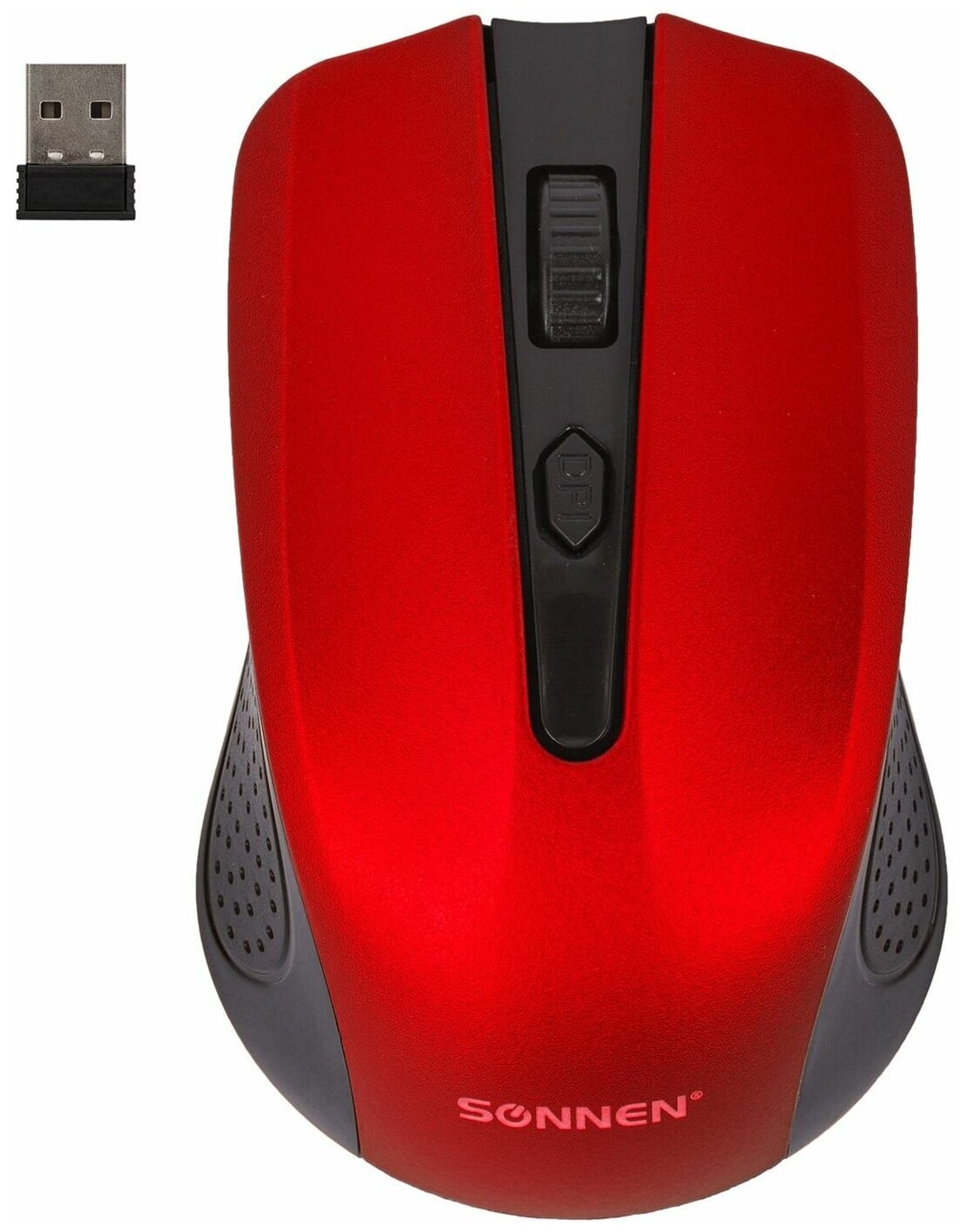 Мышь беспроводная V99 USB 800 1200 1600dpi 4 кнопки оптическая красная