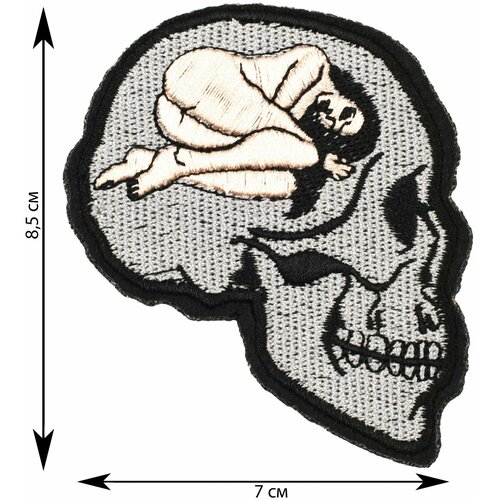 Нашивка, шеврон, патч (patch) Женщина в черепе, размер 8,5*7 см, 1 шт. нашивки сделай сам для приключений патчи для серфинга и кемпинга нашивки для утюга на одежде вышитые нашивки для одежды в полоску декор