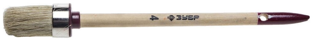 Круглая кисть ЗУБР Универсал 25мм светлая натуральная щетина деревянная ручка л (01501-25)