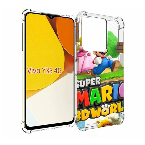 Чехол MyPads Super Mario 3D World для Vivo Y35 4G 2022 / Vivo Y22 задняя-панель-накладка-бампер чехол mypads дед мороз и world of tanks для vivo y35 4g 2022 vivo y22 задняя панель накладка бампер