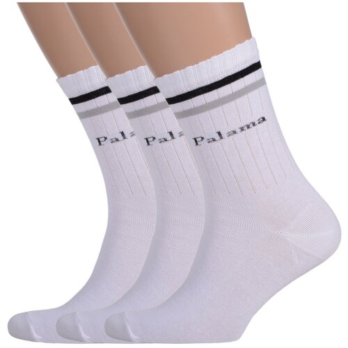 Мужские носки Palama, 3 пары, размер 25 (40-41), белый