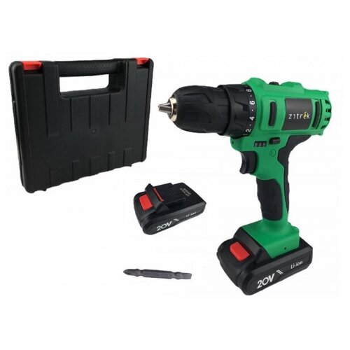 Дрель аккумуляторная Zitrek Greenpower 20-Li 20В Li-ion аккумулятор 2шт ЗУ кейс бита 212200₽