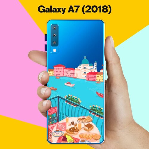 силиконовый чехол зубастик на samsung galaxy a7 2018 самсунг галакси а7 2018 Силиконовый чехол на Samsung Galaxy A7 (2018) Венеция / для Самсунг Галакси А7 2018
