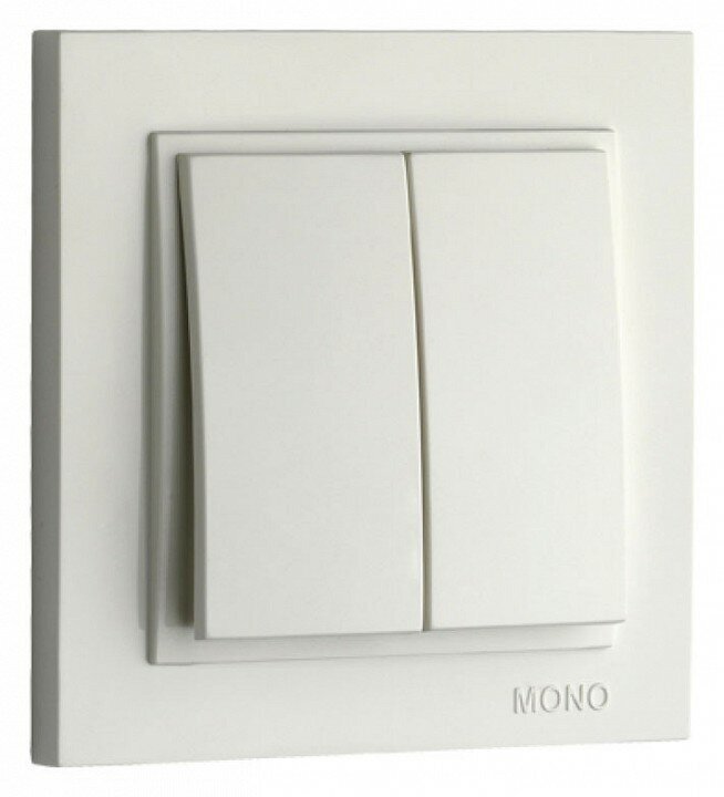 Выключатель Mono Electric Despina/ Larissa двухклавишный белый 500-001925-102
