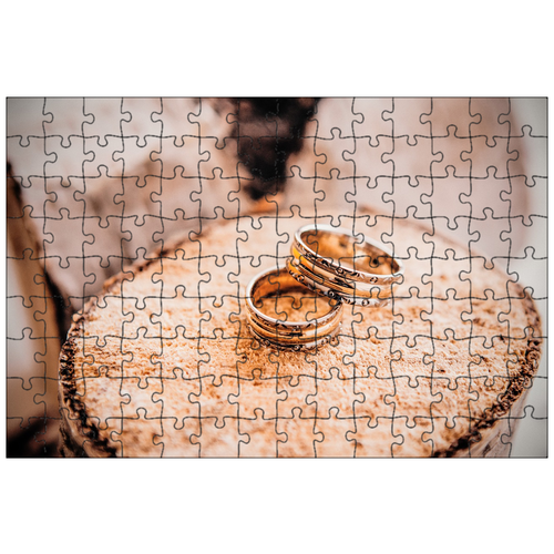 фото Магнитный пазл 27x18см."свадьба, свадебные кольца, брак" на холодильник lotsprints