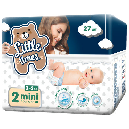 Подгузники детские LITTLE TIMES Mini 3–6кг, 27шт