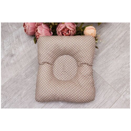 фото Подушка amarobaby baby joy горошек кофе