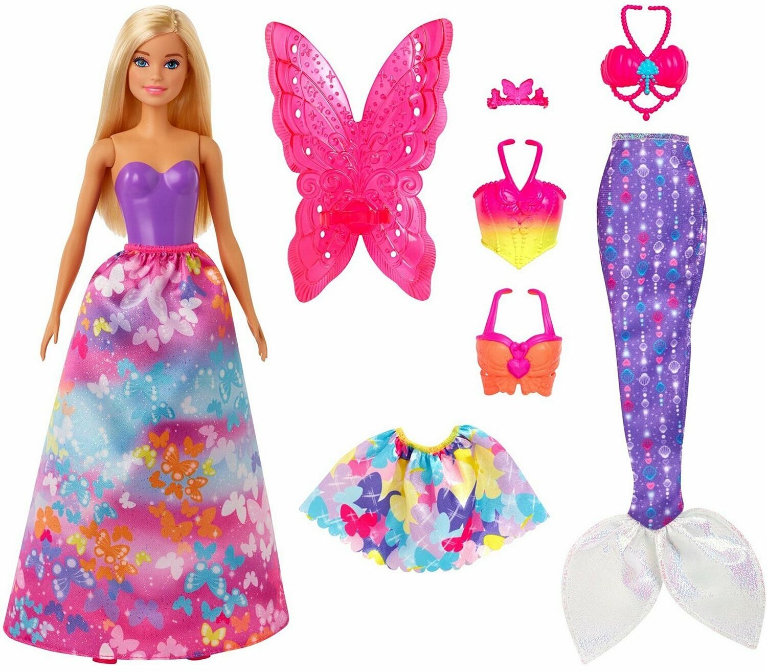 Набор игровой Barbie Дримтопия 3в1 Кукла-русалка +аксессуары GJK40