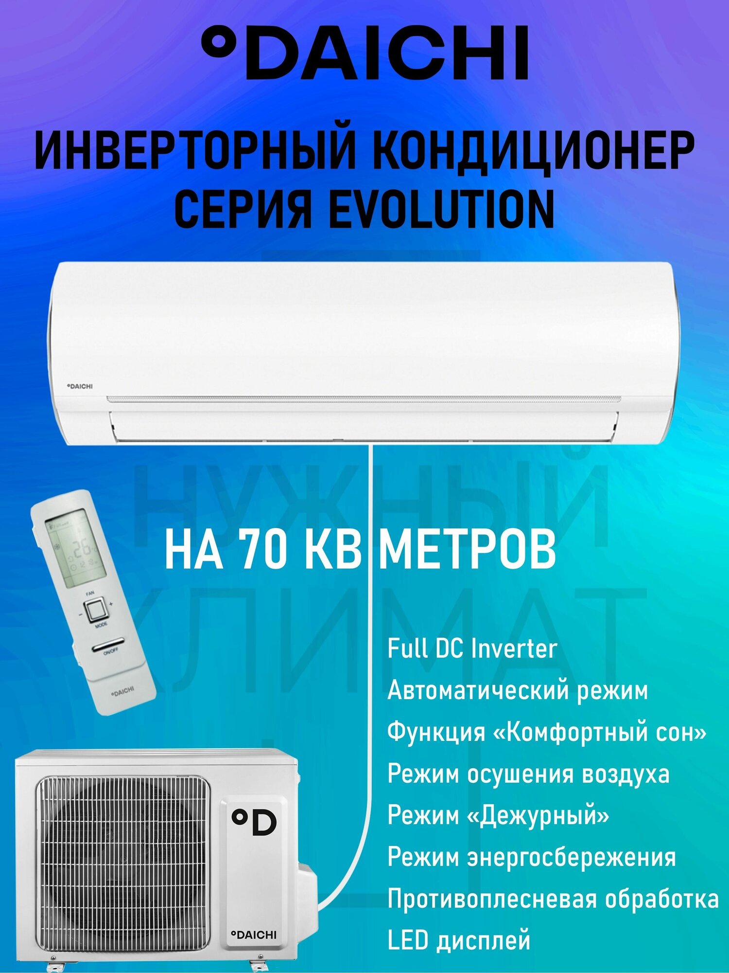 Настенная сплит-система Daichi EVO70AVQS1R/EVO70FVS1R