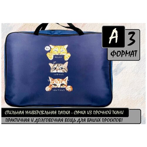 Папка для рисунков и чертежей А3 ПМ-А3-35 Сумка -папка универсальная CAT EXPRESSION 470*335*80