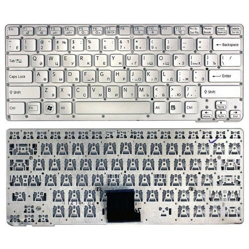 Клавиатура для ноутбука Sony Vaio VPC-CA VPCCA VPCSA VPC-SA серебристая 117000₽