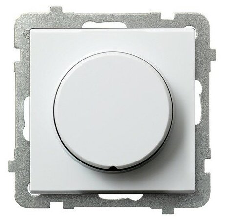 Ospel Sonata Белый Светорегулятор поворотно-нажимной для нагрузки лампами накаливания, галогенными и LED
