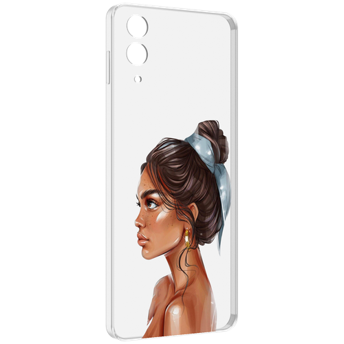 Чехол MyPads Девушка-с-повязкой женский для Samsung Galaxy Z Flip 4 (SM-F721) задняя-панель-накладка-бампер