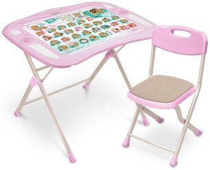Комплект детской мебели Ника стол и стул, с забавными медвежатами, розовый (NKP1/ЗМ)