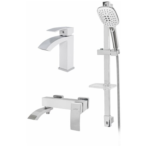 фото Набор для ванны 3 в 1 hansberge cubito h7077w white/chrome