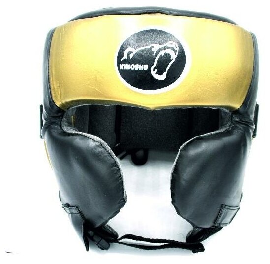 31-73gold Kiboshu Шлем защита щек G 22-Черный с золотым-Кожа-Зам - Kiboshu - Черный - XL