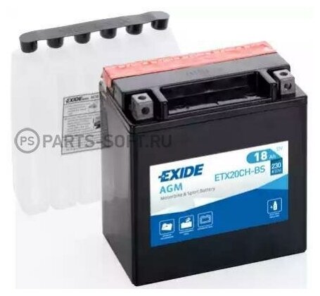 Аккумуляторная батарея EXIDE AGM [12V 18Ah 230A B0] EXIDE ETX20CH-BS | цена за 1 шт