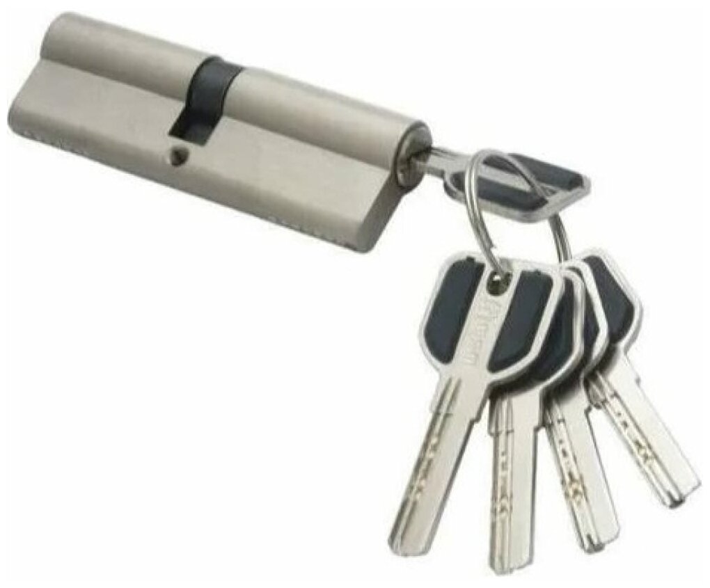 Цилиндровый механизм (личинка для замка)с перфорированным ключами. ключ-ключ C100mm SN (Матовый никель) MSM
