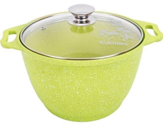 Кастрюля Kukmara 4л со стеклянной крышкой Trendy style lime (к41tsl)