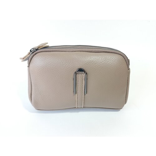 Сумка  повседневная, натуральная кожа, внутренний карман, регулируемый ремень, бежевый