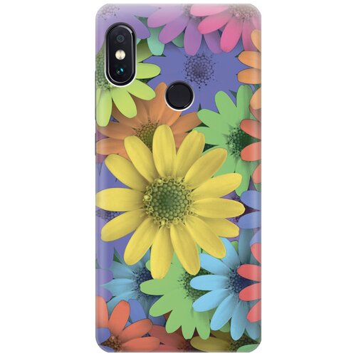 фото Силиконовый чехол на xiaomi redmi note 5 / note 5 pro / сяоми редми ноут 5 / ноут 5 про с принтом "букет из разнозветных ромашек gosso