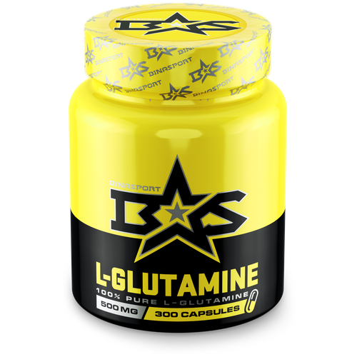 Глутамин Binasport L-Glutamine, капсулы (300 капс. по 500 мг, Без вкуса) l glutamine l глутамин 500 мг 120 капсул