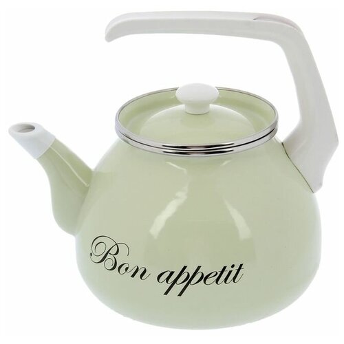 фото Чайник 3 л "лайм", эмалированная крышка, фиксированная ручка интерос