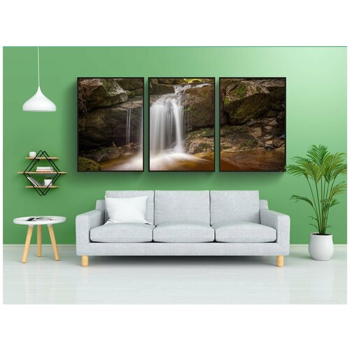 фото Набор модулных постеров для интерьера "ильзе падает, водопад, длительное воздействие" 60x90 см. в тубусе, без рамки lotsprints